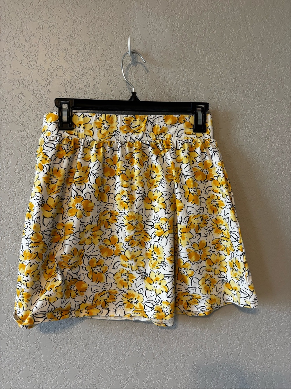 Pact Yellow Floral Fit and Flare Mini Skirt